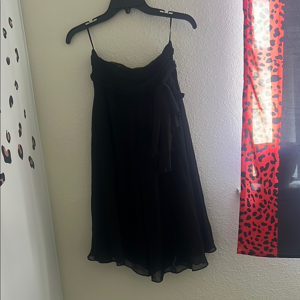 Y2K Sheer Black Chiffon Overlay Pants Ruffle Wide Leg Witchy Glam - Picture 3 of 9
